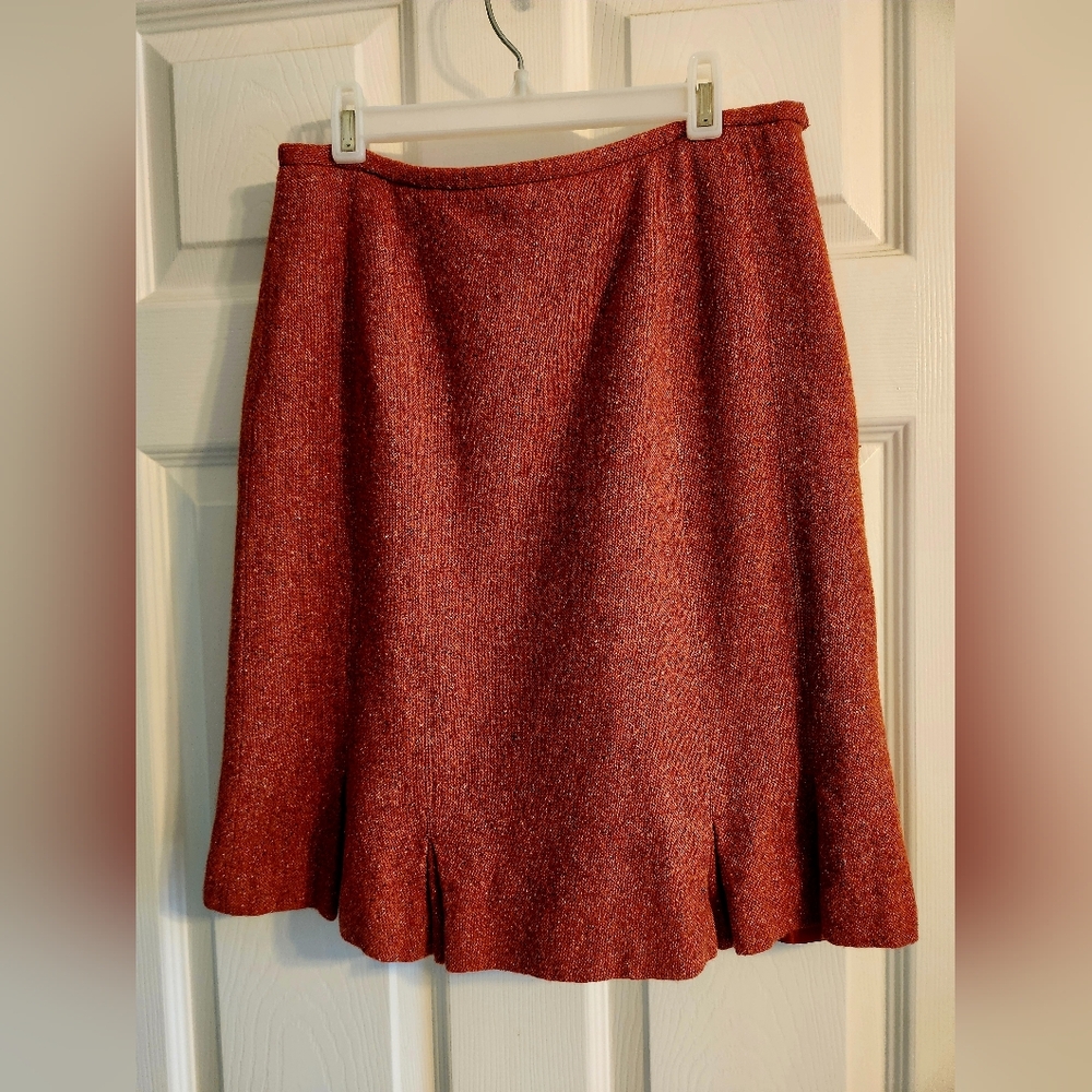 Talbots Vibrant Red Wool Blend A-Line Skirt